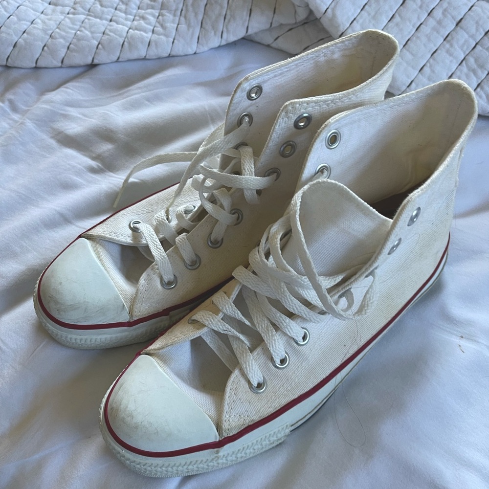 Converse high top egg shell, women’s size 9